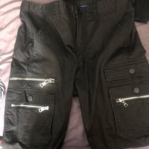 Armani exchange black shorts with zipper details waist size 33
